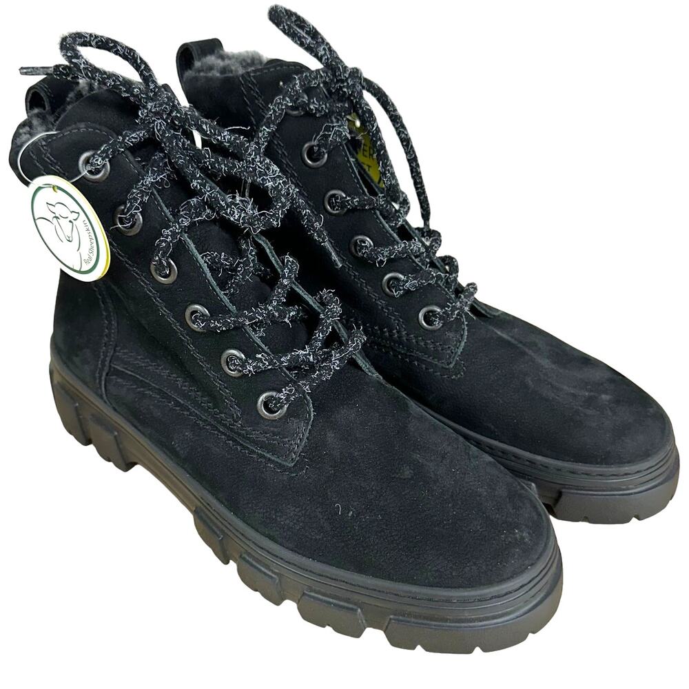 Paul Green Joaquin Genuine Shearling Boot Black Women's Size 5.5 (US 8)